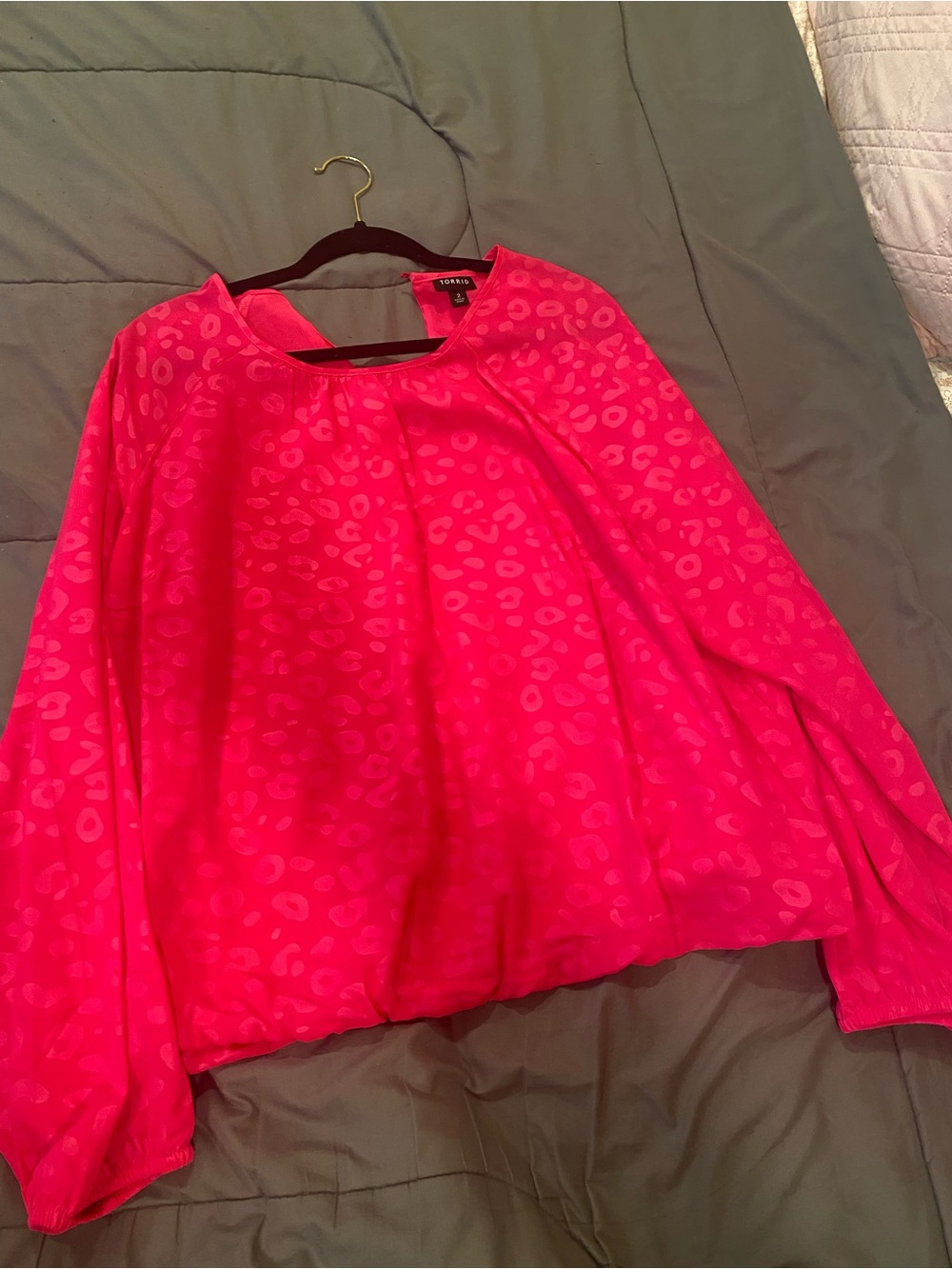 torrid Hot Pink Leopard-Print Long Sleeve Tee